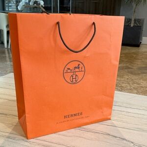 Hermes Orange Shopping Bag Large